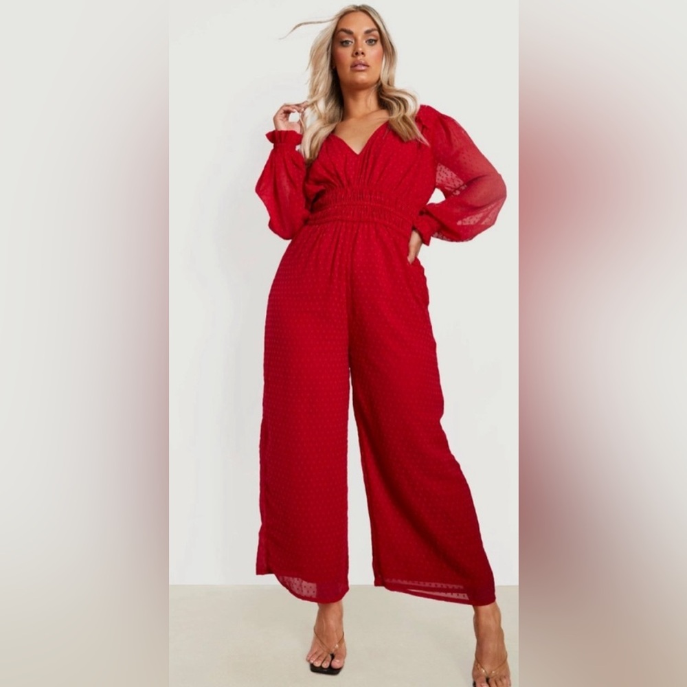 Red Red Red Boohoo Jumpsuit